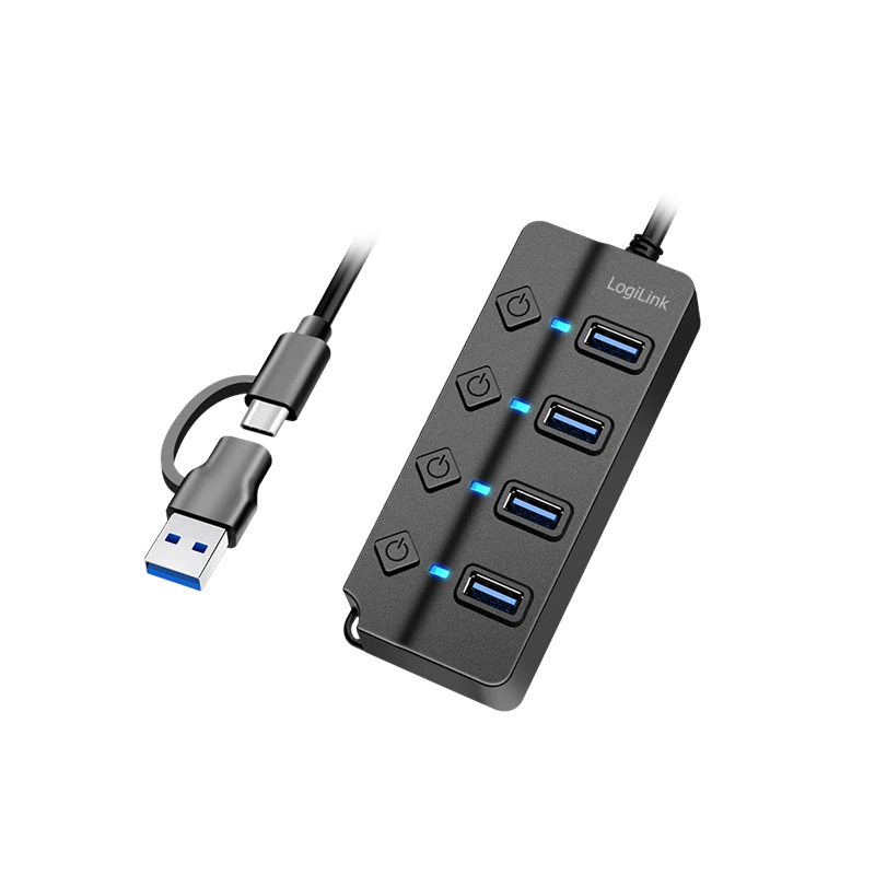Image of Logilink LogiLink UA0419 USB 3.2 1st Gen (USB 3.0) hub Black UA0419