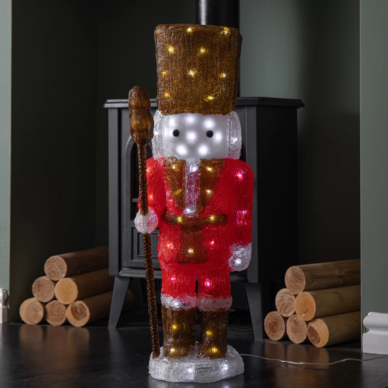 Image of 65cm Light up Acrylic Christmas Nutcracker Decoration with 80 White LEDs