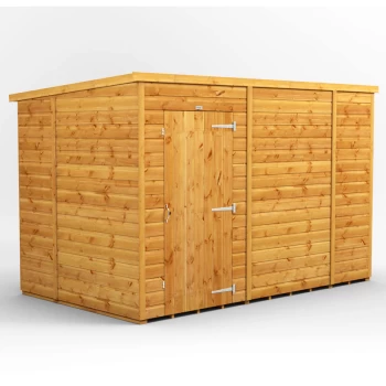 Image of 10x6 Power Windowless Pent Garden Shed - Brown