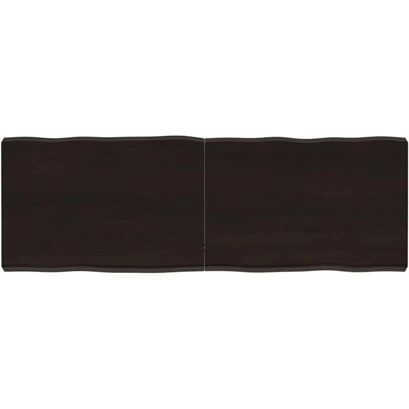 Image of Vidaxl Table Top Dark Brown 120X40X(2-6) Cm Treated Solid Wood Live Edge, Brown 364023