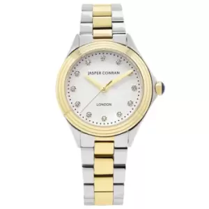 Image of Ladies Jasper Conran London 32mm Watch with a White Dial and a Silver Metal bracelet