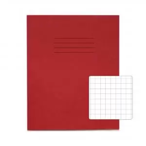 Image of RHINO 8 x 6.5 Exercise Book 48 pages 24 Leaf Red 10mm Squared
