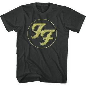 Image of Foo Fighters - Gold FF Logo Unisex Medium T-Shirt - Black