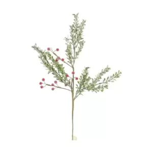 Image of Pack of 3 Delicate Red Berry and Leaf Spray Red