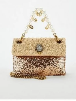 Image of Kurt Geiger London Kensington Mini Raffia Crossbody Bag - Bronze