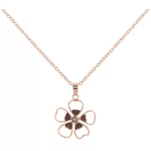 Image of Ted Baker Ladies Rose Gold Plated Lerene Enamel Small Flower Pendant