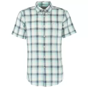 Image of Barbour Mens Crossfell S/S Tailored Shirt Ecru Medium