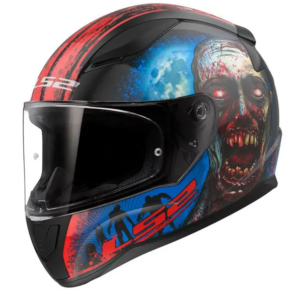 Image of LS2 FF353 Rapid II Zombie Black Red 06 Full Face Helmet Size 2XL
