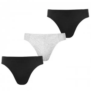 Image of Slazenger 3 Pack Briefs Mens - Black/Grey