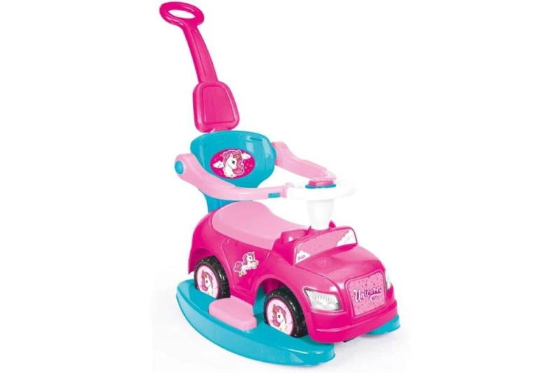 Image of Dolu Unicorn Step Car 4-In-1 Kids Girls Ride On Toy - Pink Pink unisex