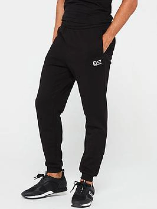 Image of EA7 Pantaloni Logo Joggers Black/White XS