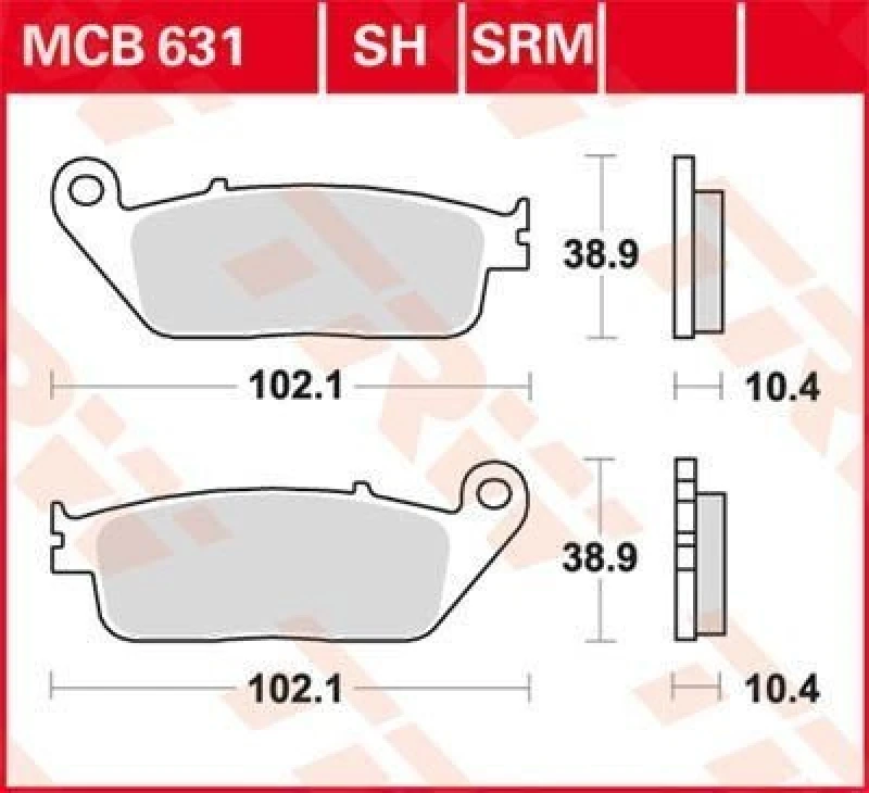Image of TRW MCB631SRM Brake pad set Brake Pad Set,disc brake (402)
