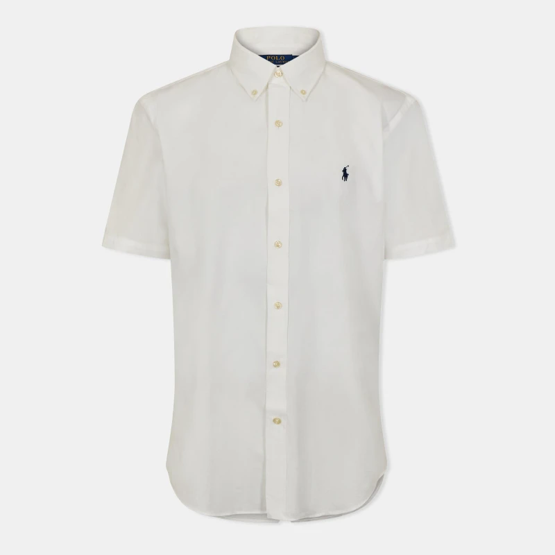 Image of Polo Ralph Lauren Poplin Short Sleeve Shirt White male S