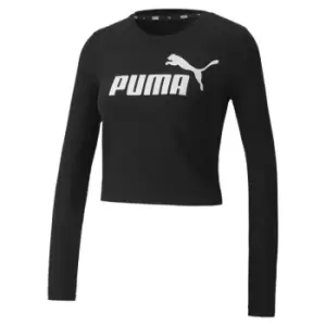 Image of Puma Long Sleeve Fitted T Shirt Womens - Black