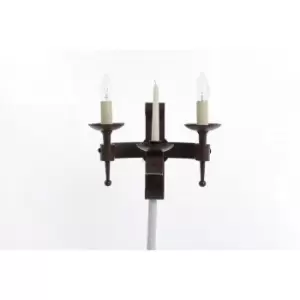 Image of Refectory Aged iron wall light 2 bulbs 25.5cm