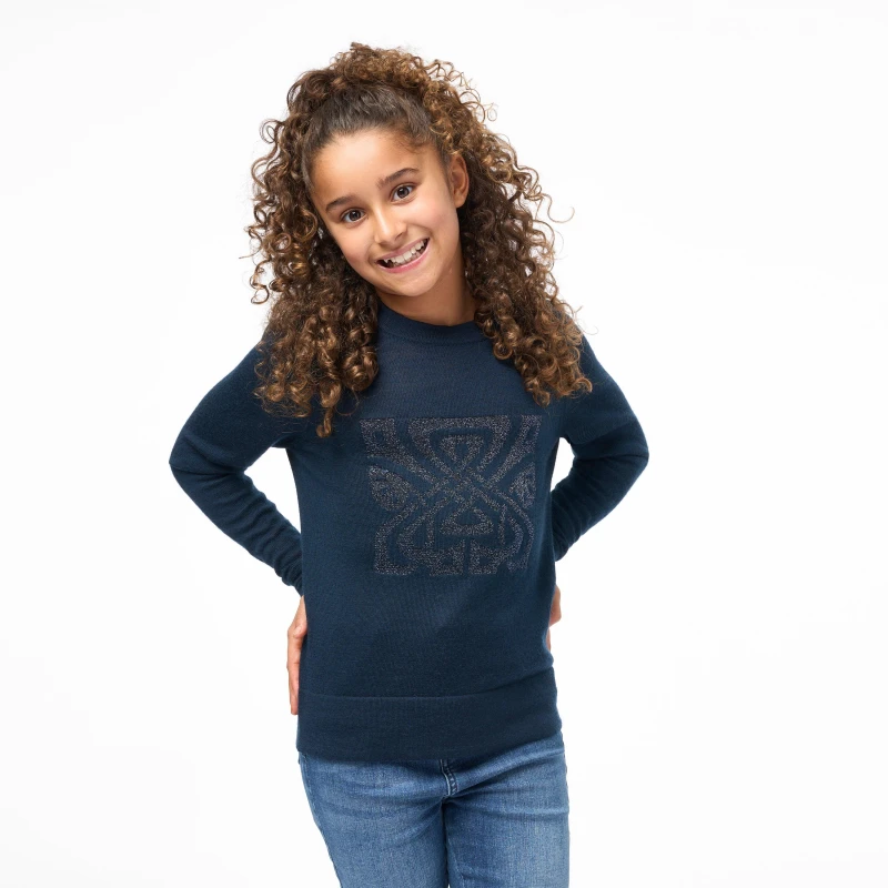 Image of Biba Junior Girls Biba Merino Logo Jumper - Blue Blue S