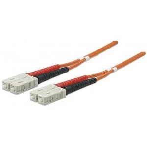 Image of Intellinet Fibre Optic Patch Cable Duplex Multimode SC/SC 50/125 m OM2 20m LSZH Orange Fiber Lifetime Warranty