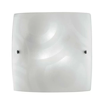 Image of Fan Europe Lighting - Fan Europe MIRO 4 Light Patterned Glass Flush Ceiling Light White 50x50cm