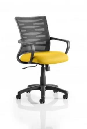 Image of Vortex Task Operator Chair Mesh Back Bespoke Seat Senna Yellow KCUP0605