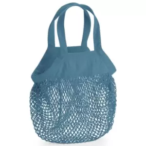 Image of Westford Mill Mini Mesh Organic Cotton Grocery Bag (One Size) (Airforce Blue)
