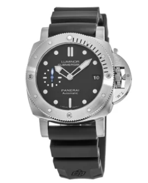 Image of Panerai Luminor Submersible Black Dial Black Rubber Mens Watch PAM00682 PAM00682