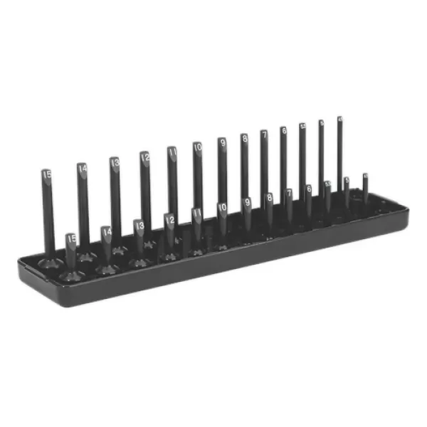 Image of Genuine SEALEY SH1414 Socket Holder 1/4Sq Drive 4-15mm