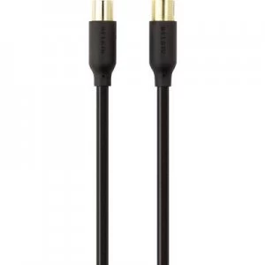Image of Belkin Antennas, SAT Cable [1x Belling-Lee/IEC plug 75Ω - 1x Belling-Lee/IEC socket 75Ω] 2m 78 dB gold plated connectors Black