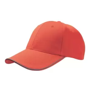 Image of Atlantis Reflect 6 Panel Reflective Piping Baseball Cap (One Size) (Red)