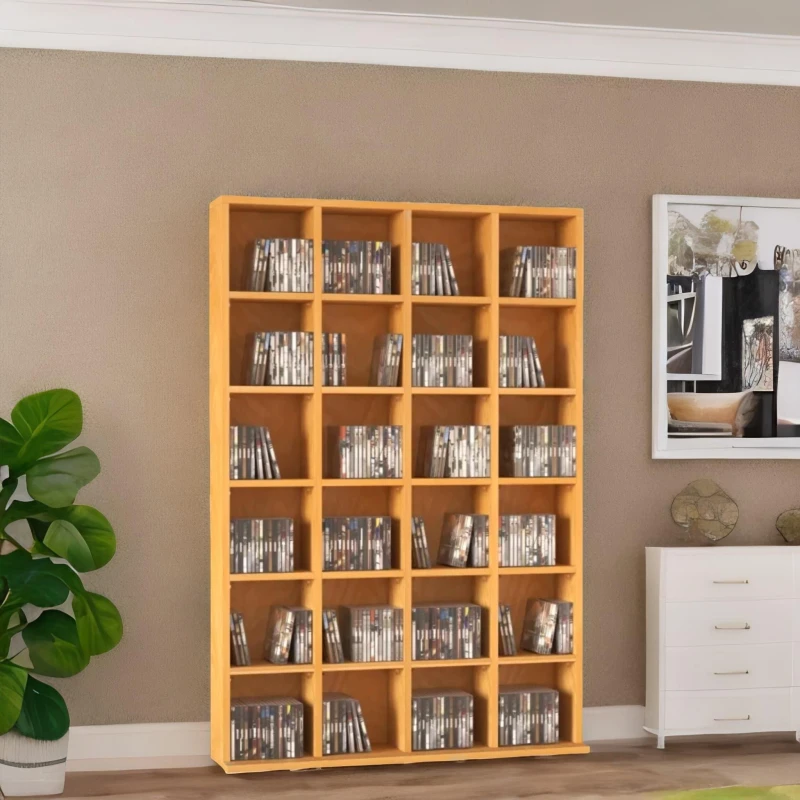 Image of Rafaelo Mobilia 6 Tier Beech Wood Bookcase With 24 Compartments in Light Sand Light Sand Unisex