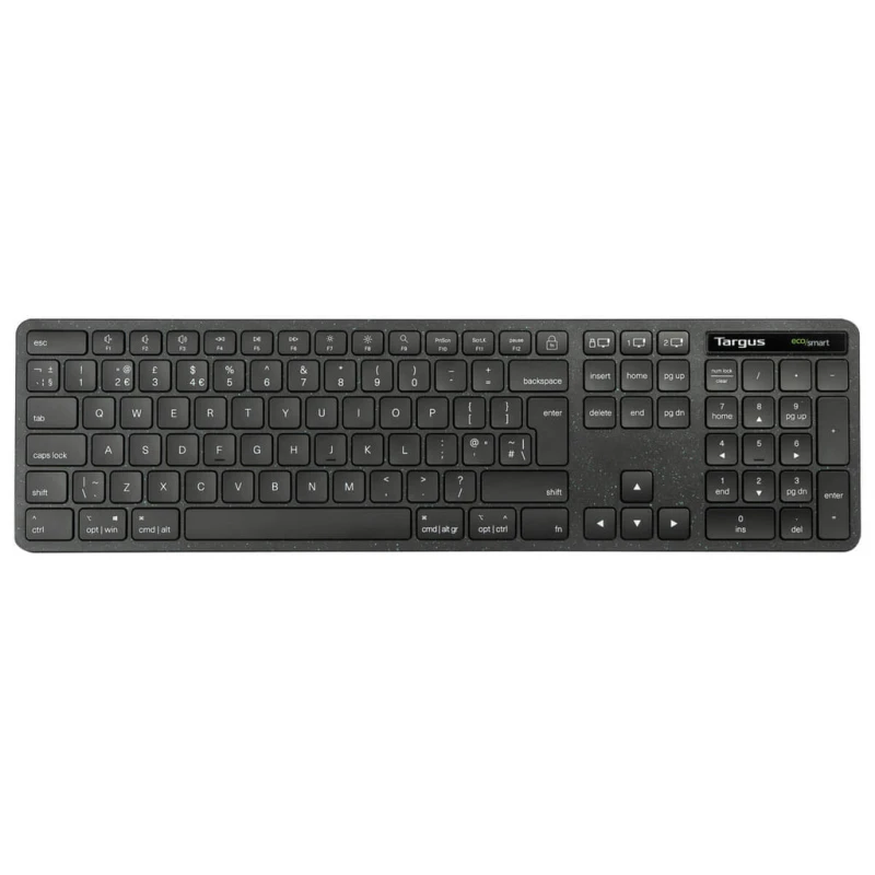 Image of Targus Targus EcoSmart AKB873UK keyboard Universal RF Wireless + Bluetooth QWERTY UK English Black AKB873UK