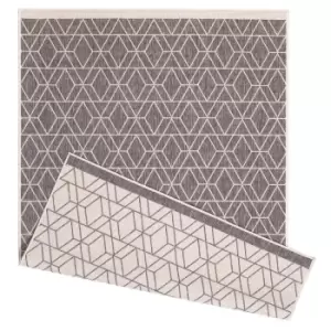 Image of Duo Weave Indoor/Outdoor Rug Diamonds Grey 170 X 120Cm