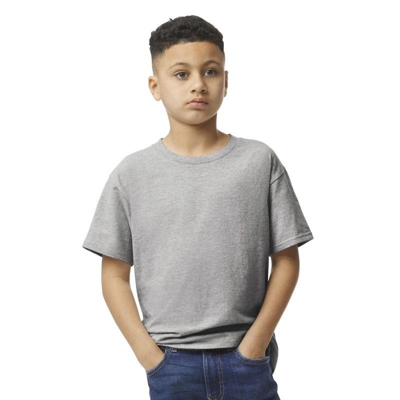 Image of Gildan Plain Lightweight T-Shirt in Grey Size: 5-6 Years Grey Unisex 5-6 Years
