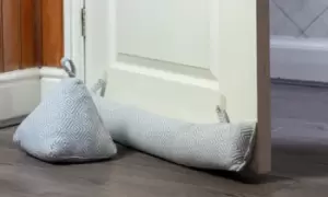 Image of Nocola Spring Two Piece Decorative Door Stop and Draft Excluder Set: Natural