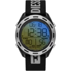 Image of Mens Diesel Crusher Digital Black Fabric Watch