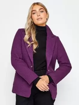 Image of M&Co Purple Boucle Blazer, Purple, Size 14, Women