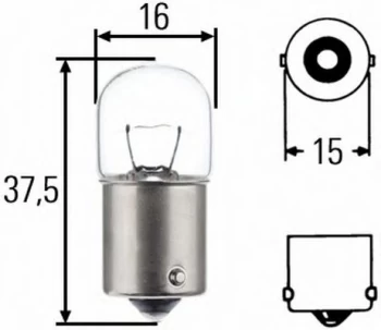 Image of Bulb 8GA002071-248 by Hella - 10 Units R5W