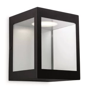 Image of LED 1 Light Outdoor Wall Lantern Black IP44