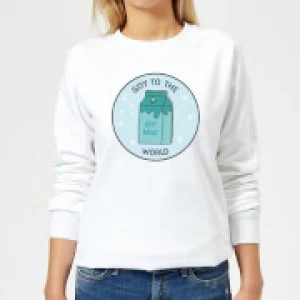 Image of Soy To The World Womens Christmas Sweatshirt - White - 5XL