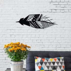 Image of Featrher Black Decorative Metal Wall Accessory