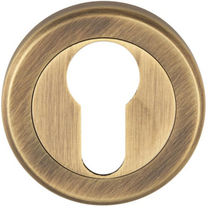 Image of Loops 50mm Euro Profile Round Escutcheon Beveled Edge Concealed Fix Antique Brass Metallics unisex