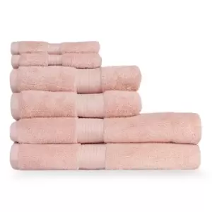 Image of Cleopatra Egyptian Cotton 6 Piece Face/Hand/Bath Towel Set Blush