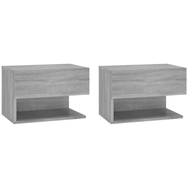 Image of VIDAXL Wall-mounted Bedside Cabinets 2 pcs Grey Sonoma Vidaxl 8720286967478