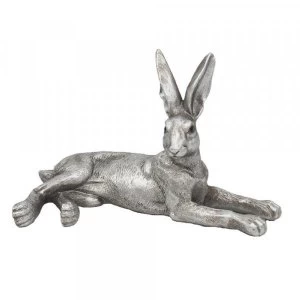 Image of Reflections Silver Hare Lying Figurine By Leonardo