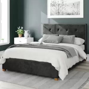 Image of Aspire Presley Velvet Kingsize Ottoman Bedframe - Black