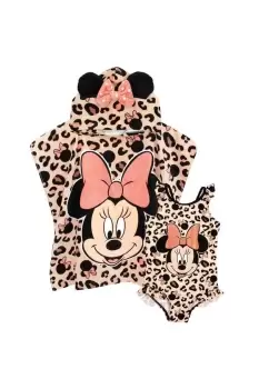 Image of Minnie Mouse Swimsuit And Poncho Set