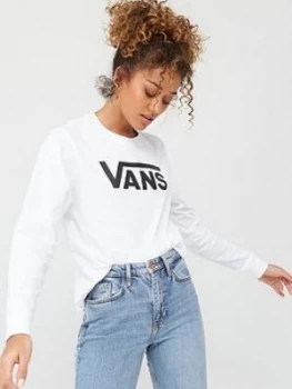 Image of Vans Flying V Classic Long Sleeve Boyfriend T-Shirt - White