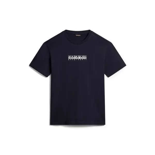 Image of Napapijri Small Box Logo Short Sleeve T Shirt - Blue L