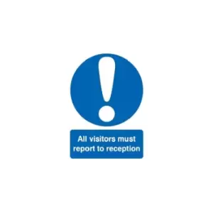 Image of Sitesafe All Visitors Must Report 2 Reception 297 x 210mm Rgd