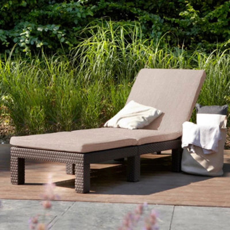 Image of Keter Sunlounger with Cushion Daytona Brown Keter 8711245152875