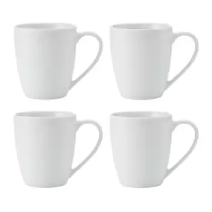 Image of Chalk Porcelain Mugs, Set of 4, 380ml White